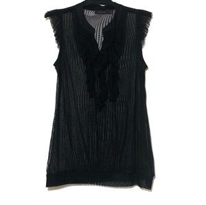 3/$25 The Limited sheer black polka dot top size M